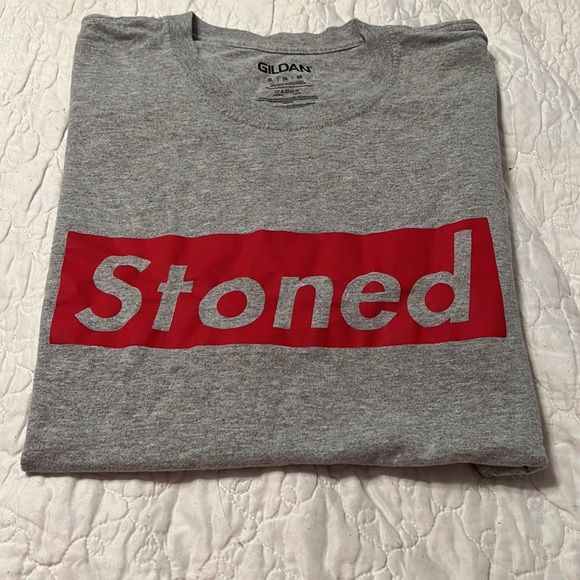 Graphic Tee Shirt Heather Grey with “STONED”Printed on the front size XL - Picture 6 of 6